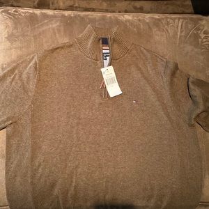 Quarter zip Tommy Hilfiger brown sweater size L
